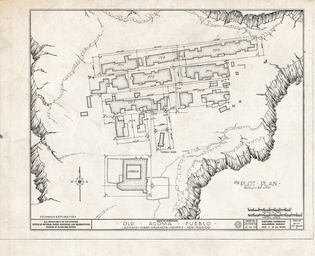 Blueprint HABS NM,31-ACOMP,1- (Sheet 2 of 83) - Pueblo of Acoma, Casa Blanca Vicinity, Acoma Pueblo, Cibola County, NM