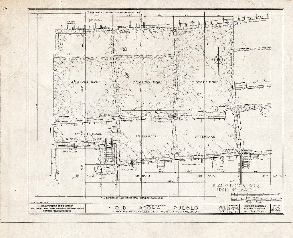 Blueprint HABS NM,31-ACOMP,1- (Sheet 12 of 83) - Pueblo of Acoma, Casa Blanca Vicinity, Acoma Pueblo, Cibola County, NM