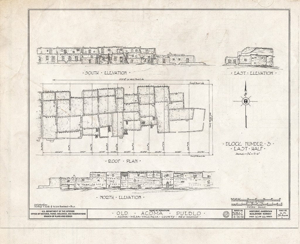 Blueprint HABS NM,31-ACOMP,1- (Sheet 30 of 83) - Pueblo of Acoma, Casa Blanca Vicinity, Acoma Pueblo, Cibola County, NM