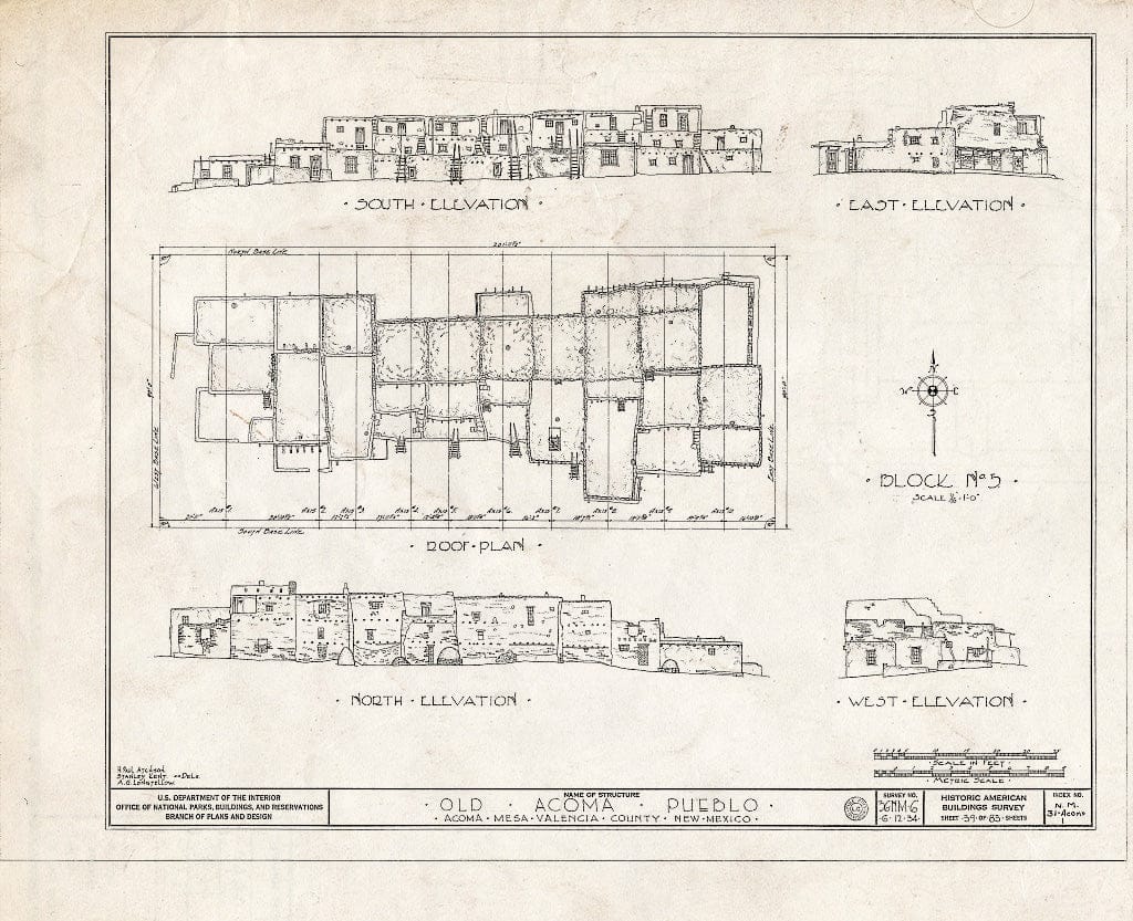 Blueprint HABS NM,31-ACOMP,1- (Sheet 39 of 83) - Pueblo of Acoma, Casa Blanca Vicinity, Acoma Pueblo, Cibola County, NM