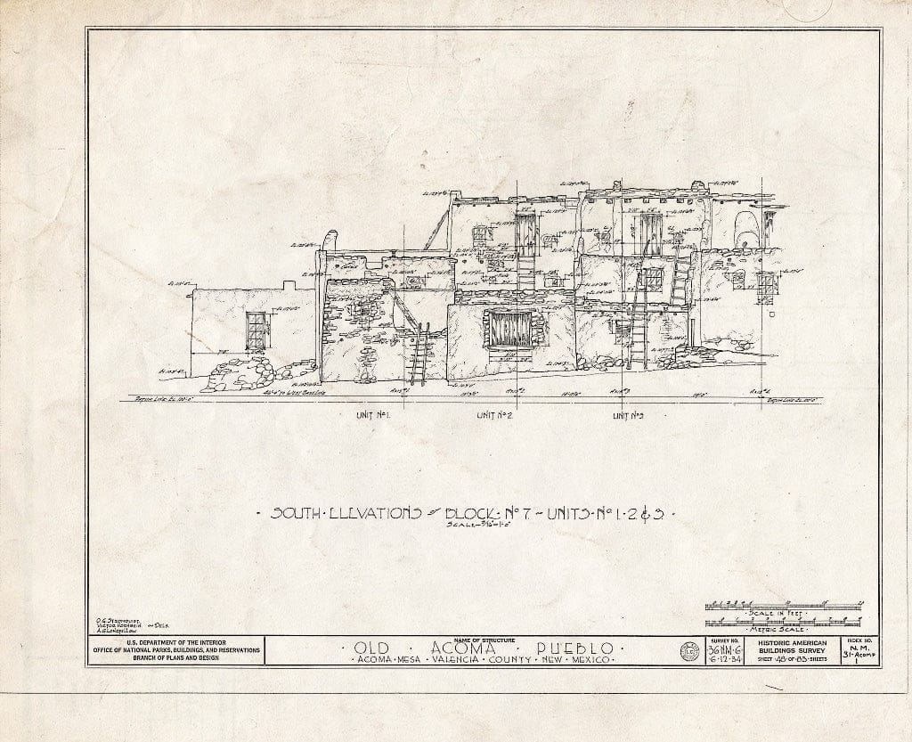 Blueprint HABS NM,31-ACOMP,1- (Sheet 48 of 83) - Pueblo of Acoma, Casa Blanca Vicinity, Acoma Pueblo, Cibola County, NM