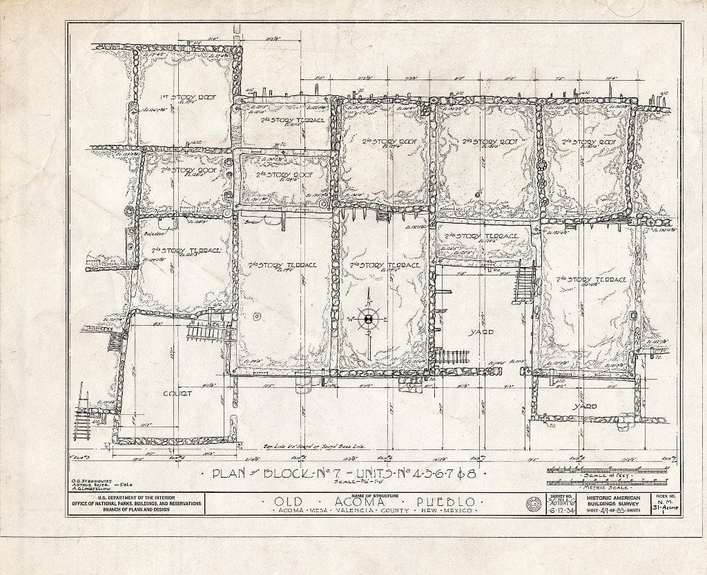 Blueprint HABS NM,31-ACOMP,1- (Sheet 49 of 83) - Pueblo of Acoma, Casa Blanca Vicinity, Acoma Pueblo, Cibola County, NM