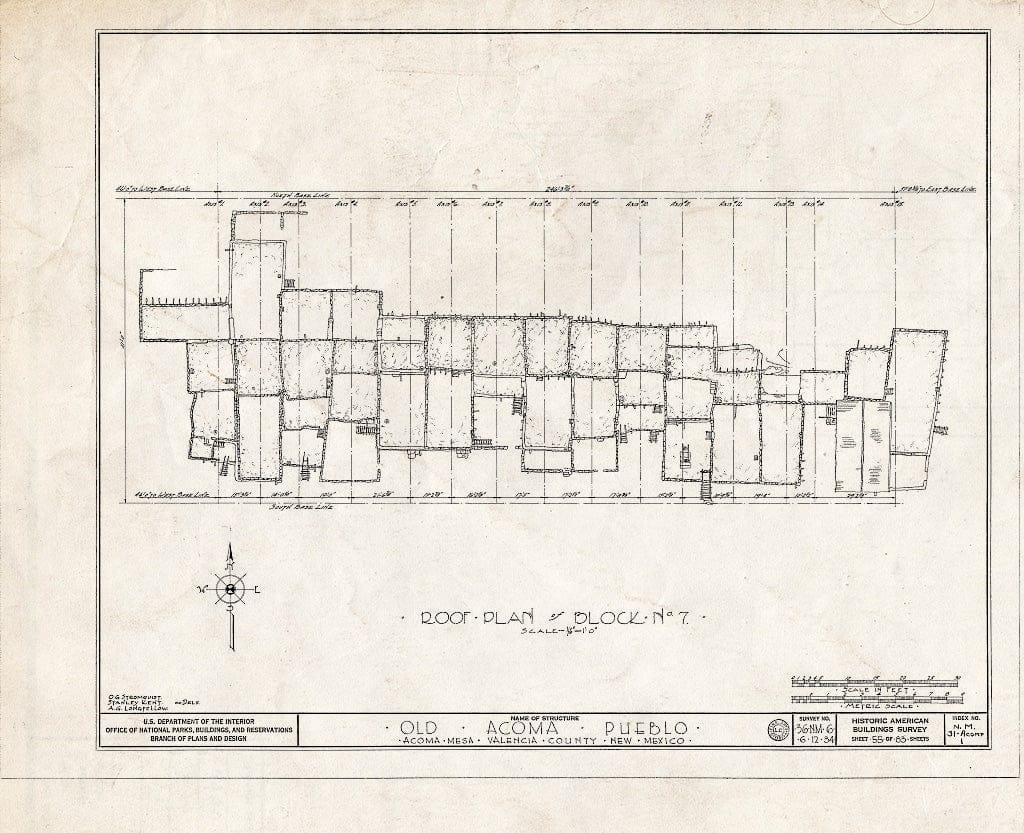 Blueprint HABS NM,31-ACOMP,1- (Sheet 55 of 83) - Pueblo of Acoma, Casa Blanca Vicinity, Acoma Pueblo, Cibola County, NM