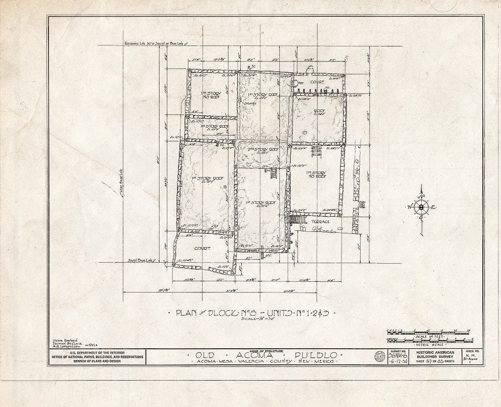 Blueprint HABS NM,31-ACOMP,1- (Sheet 57 of 83) - Pueblo of Acoma, Casa Blanca Vicinity, Acoma Pueblo, Cibola County, NM