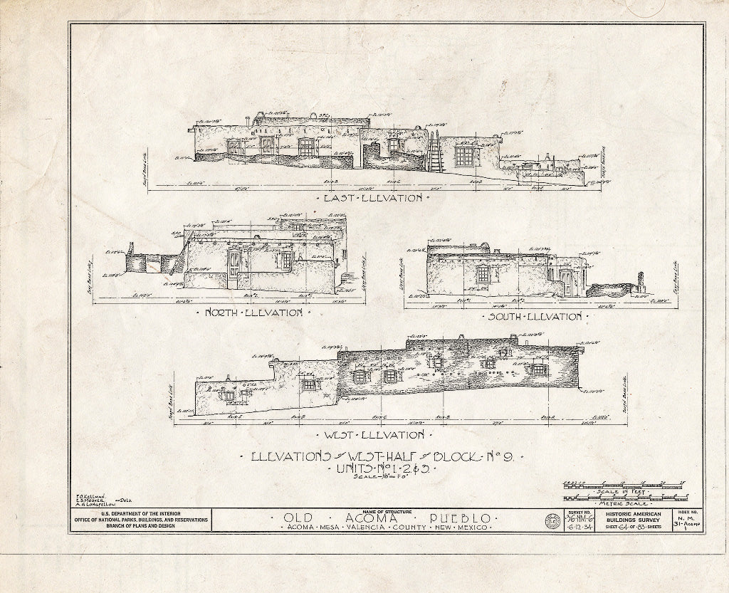 Blueprint HABS NM,31-ACOMP,1- (Sheet 64 of 83) - Pueblo of Acoma, Casa Blanca Vicinity, Acoma Pueblo, Cibola County, NM