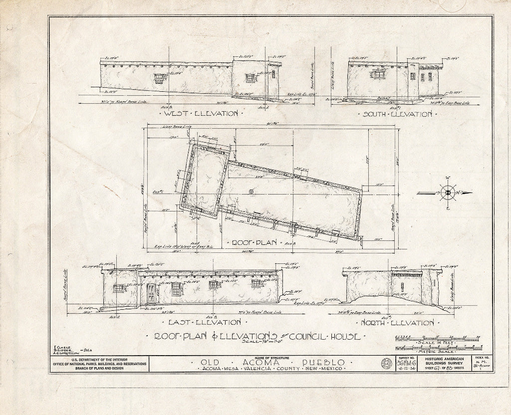 Blueprint HABS NM,31-ACOMP,1- (Sheet 67 of 83) - Pueblo of Acoma, Casa Blanca Vicinity, Acoma Pueblo, Cibola County, NM