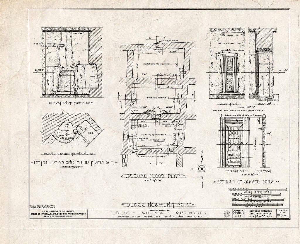 Blueprint HABS NM,31-ACOMP,1- (Sheet 76 of 83) - Pueblo of Acoma, Casa Blanca Vicinity, Acoma Pueblo, Cibola County, NM