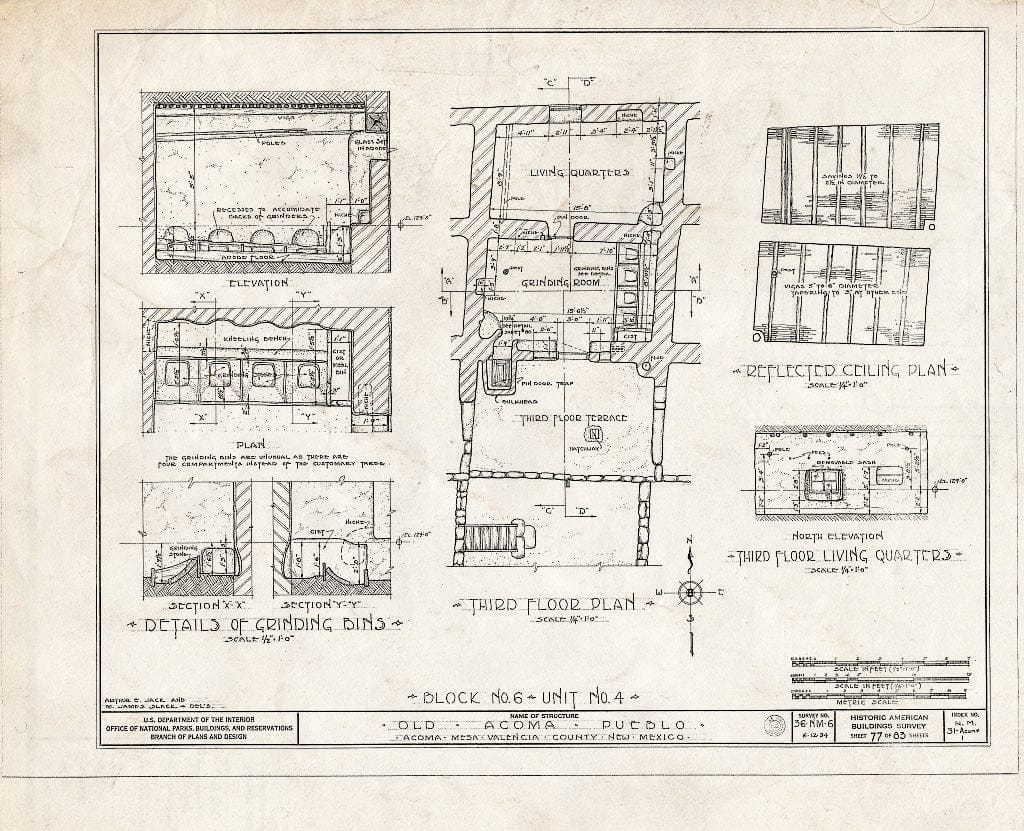 Blueprint HABS NM,31-ACOMP,1- (Sheet 77 of 83) - Pueblo of Acoma, Casa Blanca Vicinity, Acoma Pueblo, Cibola County, NM