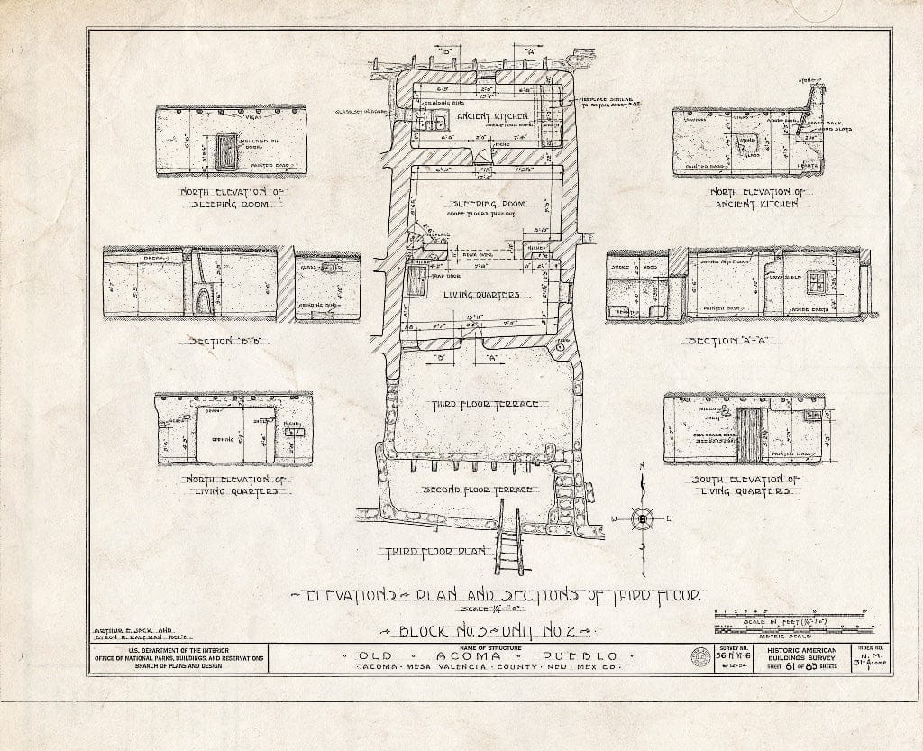 Blueprint HABS NM,31-ACOMP,1- (Sheet 81 of 83) - Pueblo of Acoma, Casa Blanca Vicinity, Acoma Pueblo, Cibola County, NM