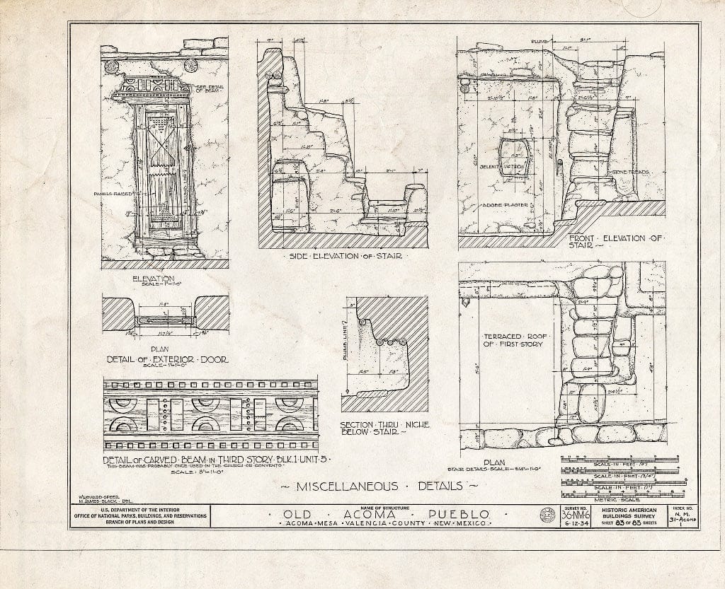 Blueprint HABS NM,31-ACOMP,1- (Sheet 83 of 83) - Pueblo of Acoma, Casa Blanca Vicinity, Acoma Pueblo, Cibola County, NM