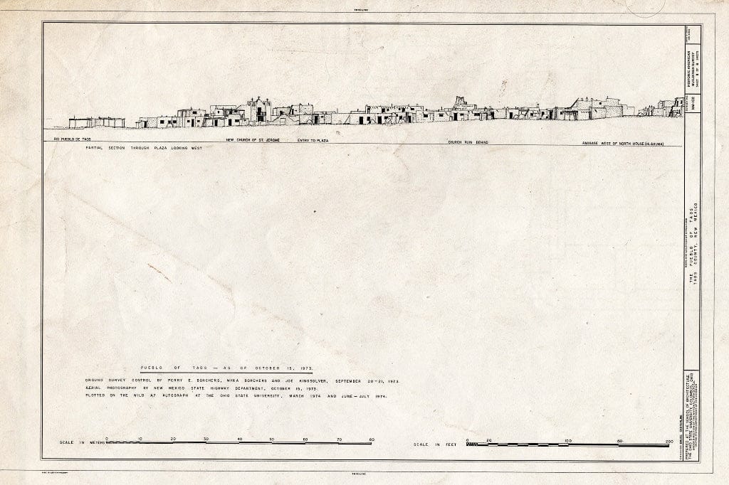 Blueprint Section - Pueblo of Taos Central Portion, Taos Pueblo, Taos County, NM