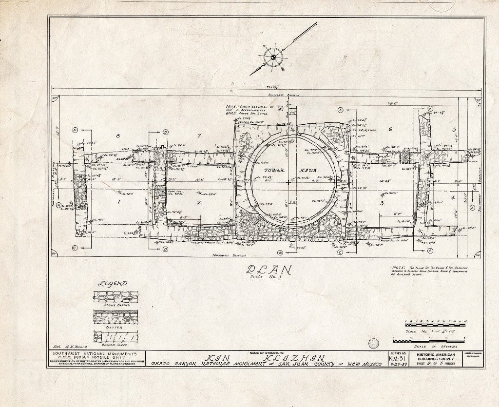 Blueprint HABS NM,23-,2- (Sheet 2 of 5) - Kin Klizhin, Nageezi, San Juan County, NM