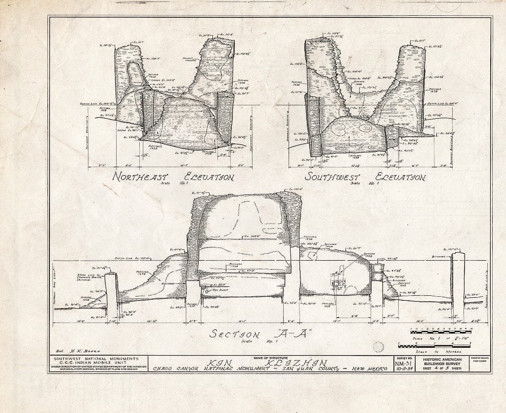 Blueprint HABS NM,23-,2- (Sheet 4 of 5) - Kin Klizhin, Nageezi, San Juan County, NM