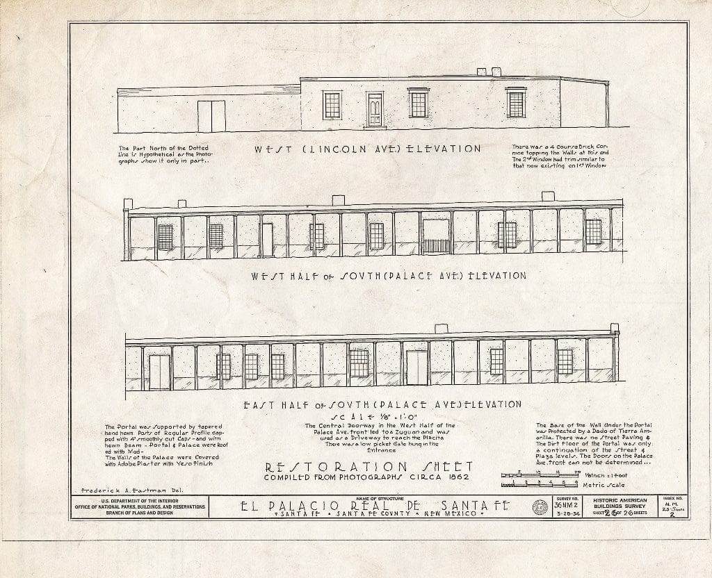 Blueprint HABS NM,25-SANFE,2- (Sheet 26 of 26) - El Palacio Real de Santa Fe, Palace Avenue, Santa Fe, Santa Fe County, NM