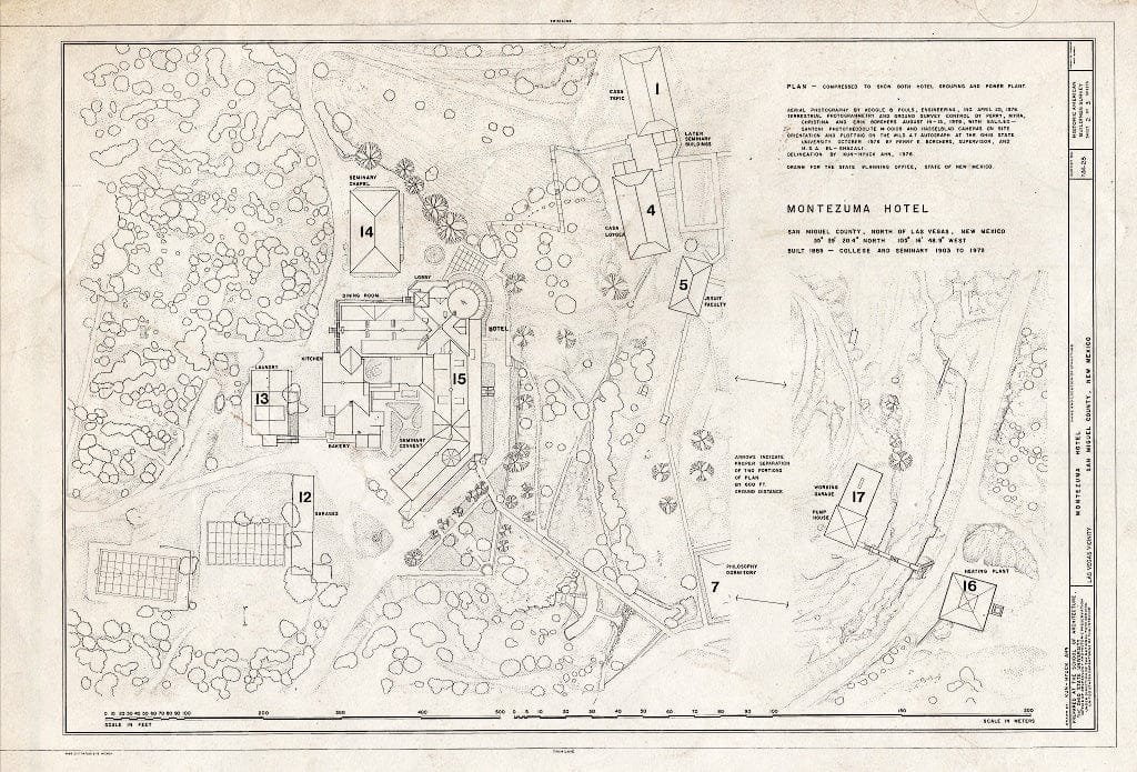Blueprint Plan - Montezuma Hotel, Gallinas Canyon, Las Vegas, San Miguel County, NM