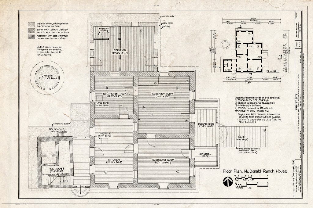 Blueprint HAER NM,27-ALMOG.V,1A- (Sheet 7 of 11) - White Sands Missile Range, Trinity Site, Vicinity of Routes 13 & 20, White Sands, Dona Ana County, NM