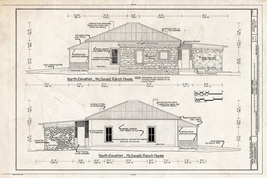 Blueprint HAER NM,27-ALMOG.V,1A- (Sheet 9 of 11) - White Sands Missile Range, Trinity Site, Vicinity of Routes 13 & 20, White Sands, Dona Ana County, NM