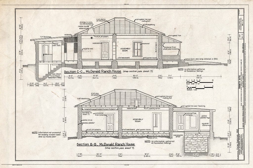 Blueprint HAER NM,27-ALMOG.V,1A- (Sheet 10 of 11) - White Sands Missile Range, Trinity Site, Vicinity of Routes 13 & 20, White Sands, Dona Ana County, NM