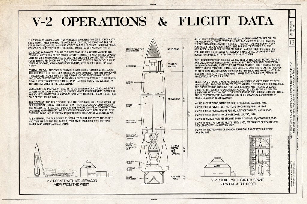 Blueprint HAER NM,7-ALMOG.V,1-B- (Sheet 3 of 6) - White Sands Missile Range, V-2 Rocket Facilities, Near Headquarters Area, White Sands, Dona Ana County, NM