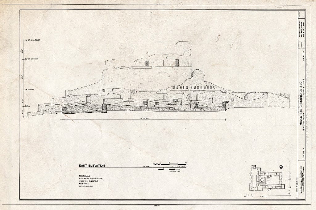 Blueprint HABS NM,29-ABOP,1- (Sheet 6 of 14) - Mission San Gregorio de ABO, State Highway 513, Mountainair Vicinity, ABO, Torrance County, NM