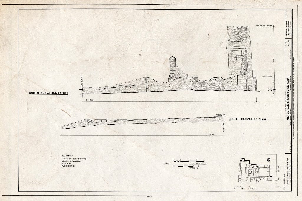 Blueprint HABS NM,29-ABOP,1- (Sheet 7 of 14) - Mission San Gregorio de ABO, State Highway 513, Mountainair Vicinity, ABO, Torrance County, NM
