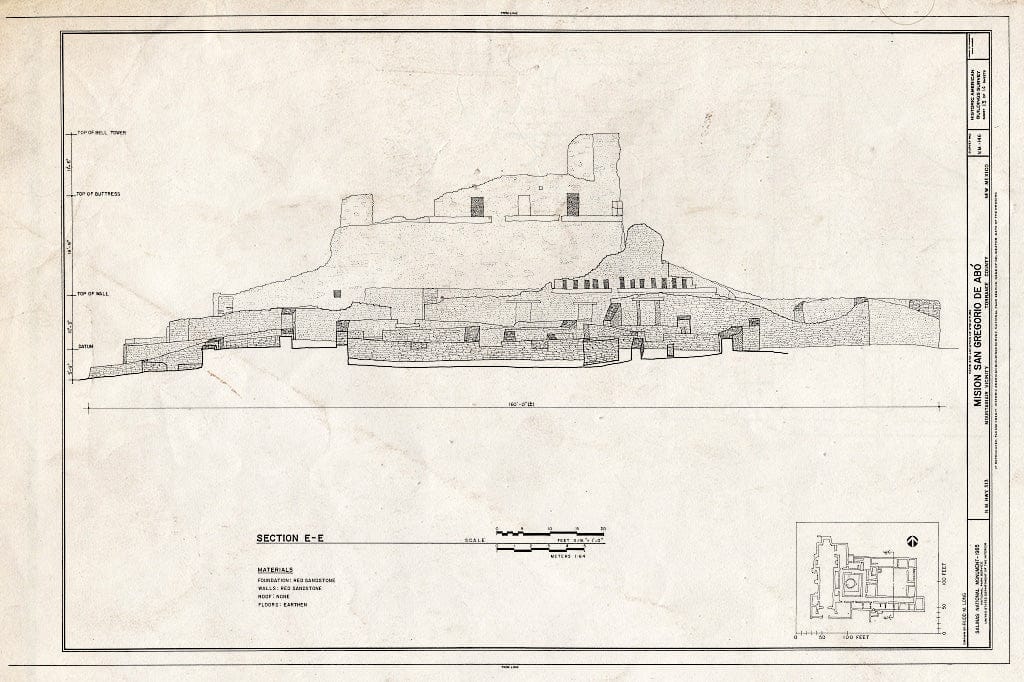 Blueprint HABS NM,29-ABOP,1- (Sheet 13 of 14) - Mission San Gregorio de ABO, State Highway 513, Mountainair Vicinity, ABO, Torrance County, NM