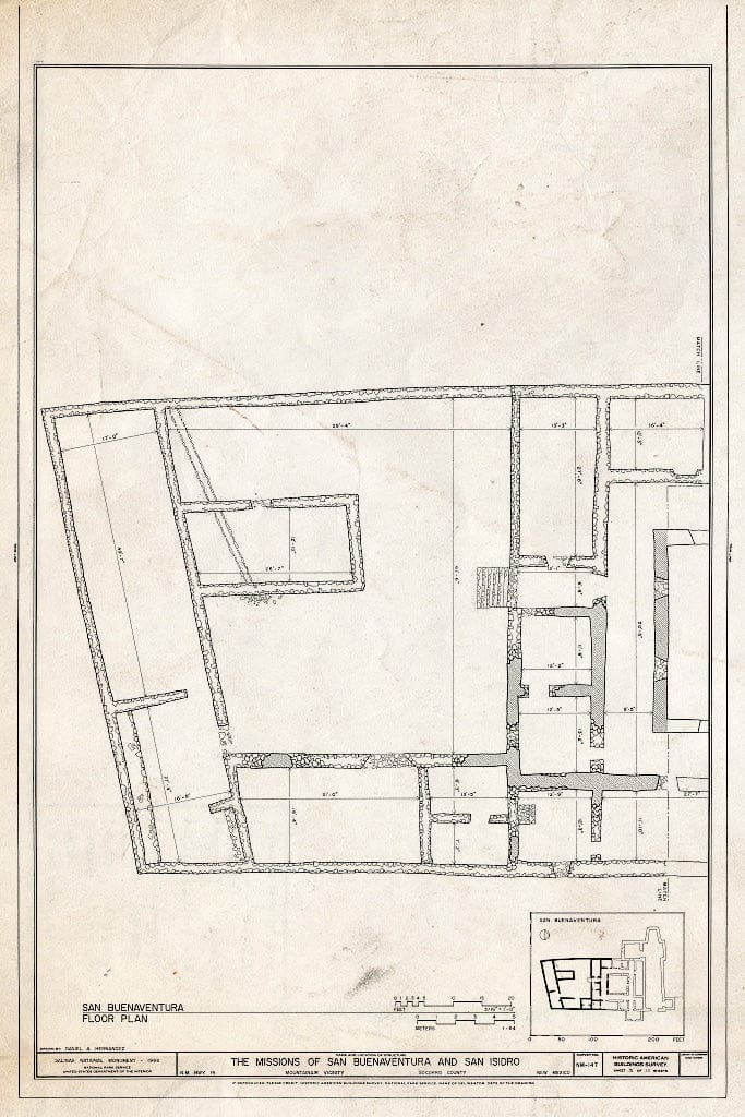 Blueprint HABS NM,27-GRAQI,1- (Sheet 5 of 11) - Missions of San Buenaventura & San Isidro, New Mexico Highway 14, Mountainair Vicinity, Mountainair, Torrance County, NM