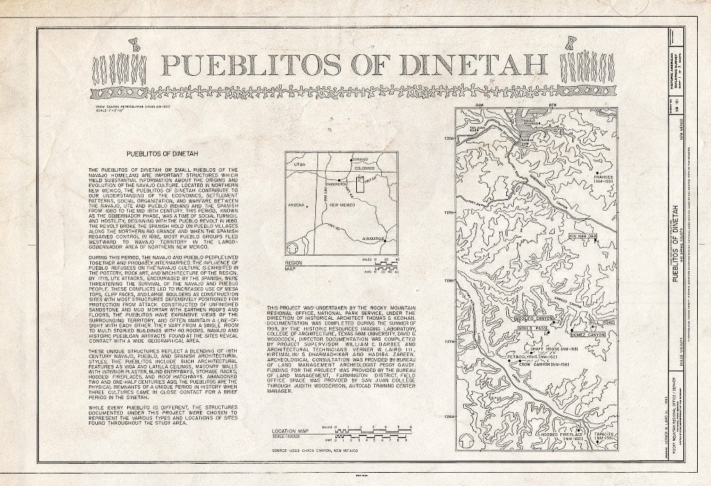 Blueprint HABS NM,20-DUL.V,10- (Sheet 1 of 3) - Pueblitos of Dinetah, South of Navajo Reservation, North of Largo Canyon, Dulce, Rio Arriba County, NM
