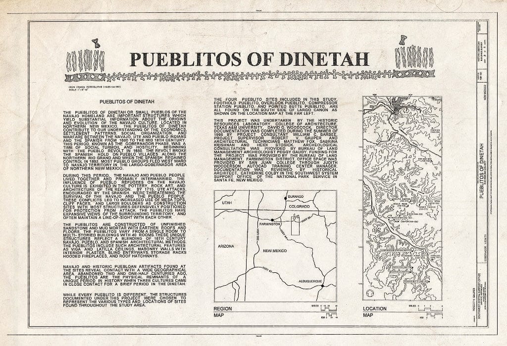 Blueprint HABS NM,20-DUL.V,10- (Sheet 3 of 3) - Pueblitos of Dinetah, South of Navajo Reservation, North of Largo Canyon, Dulce, Rio Arriba County, NM