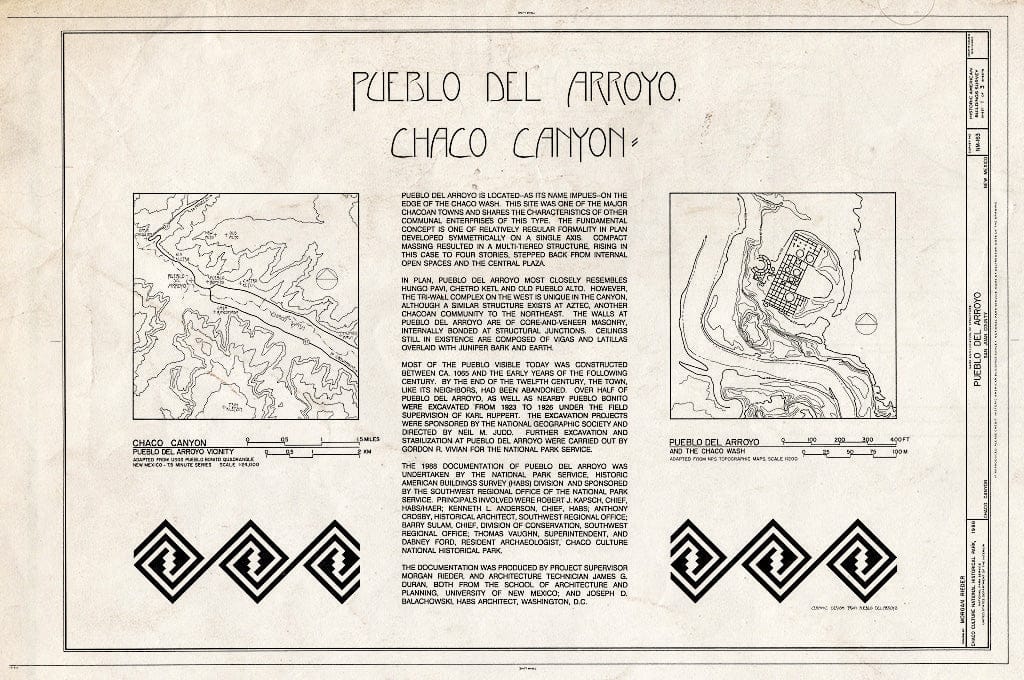Blueprint HABS NM,23-CHACA,1- (Sheet 1 of 3) - Pueblo Del Arroyo, Nageezi, San Juan County, NM
