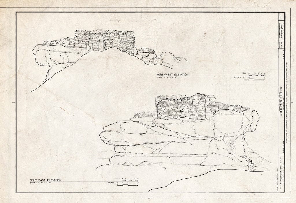 Blueprint HABS NM,20-DUL.V,5- (Sheet 3 of 3) - Gould Pass Pueblito, Carrizo Canyon, Dulce, Rio Arriba County, NM
