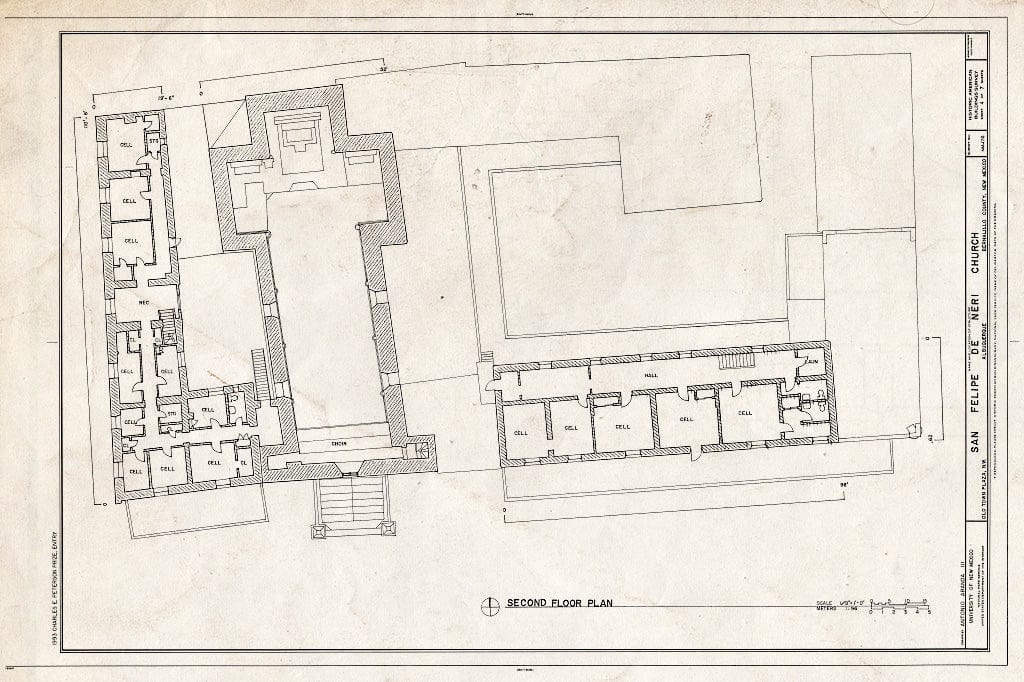 Blueprint HABS NM,1-ALBU,11- (Sheet 4 of 7) - San Felipe de Neri Church, Old Town Plaza, Northwest, Albuquerque, Bernalillo County, NM