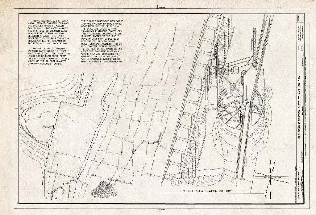 Blueprint HAER NM,8-Carl.V,1B- (Sheet 2 of 2) - Carlsbad Irrigation District, Avalon Dam, On Pecos River, 4 Miles North of Carlsbad, Carlsbad, Eddy County, NM