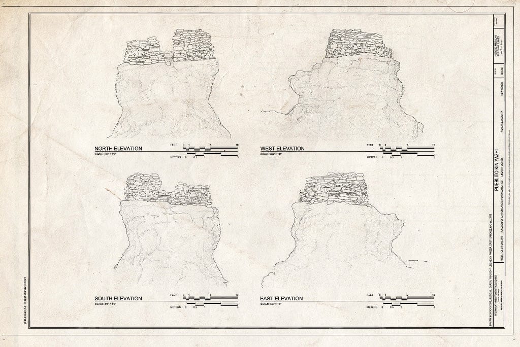 Blueprint HABS NM-200 (Sheet 2 of 3) - Pueblito Kin Yazhi, Junction of Canyon Largo & Rincon Largo, Tierra Amarilla, Rio Arriba County, NM