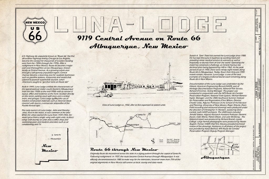 Blueprint Title Page - Luna Lodge, 9119 Central Avenue Northeast, Albuquerque, Bernalillo County, NM