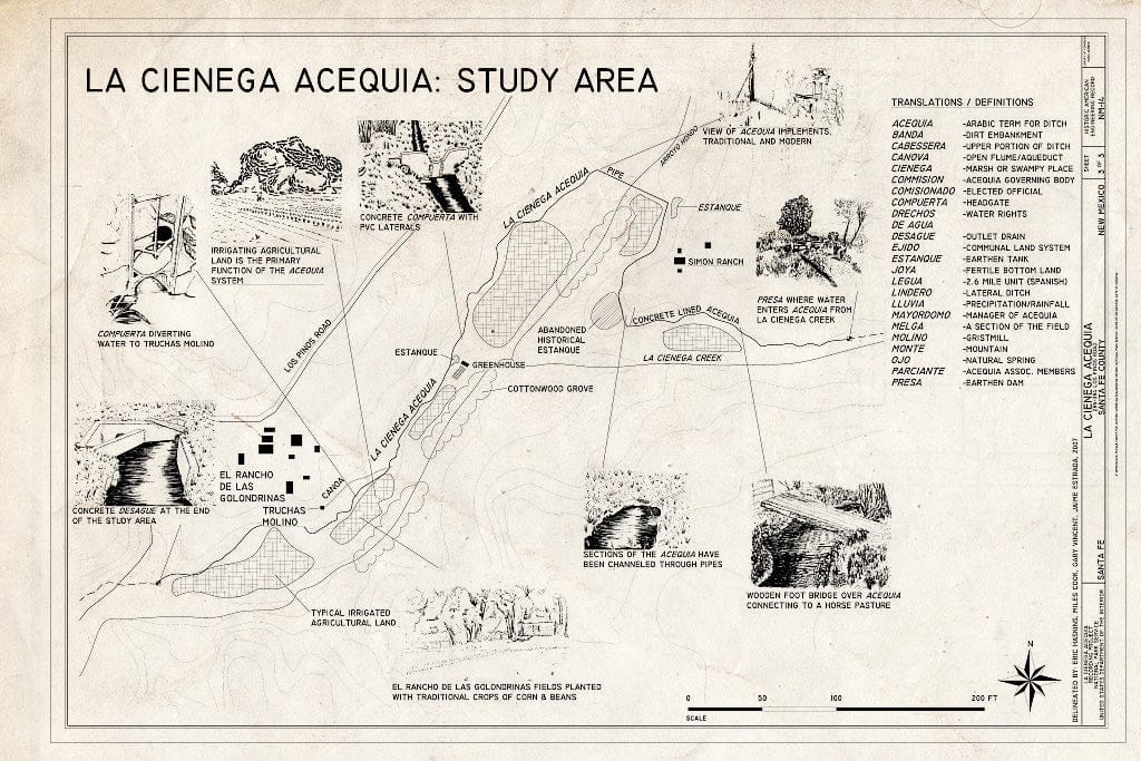 Blueprint Study Area Map - La Cienega Acequia, 286-384 Los Pinos Road, Santa Fe, Santa Fe County, NM