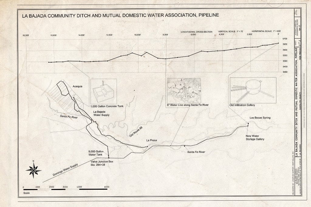 Blueprint Map - La Bajada Community Ditch and Mutual Domestic Water Association, Pipeline, La Bajada, Santa Fe County, NM