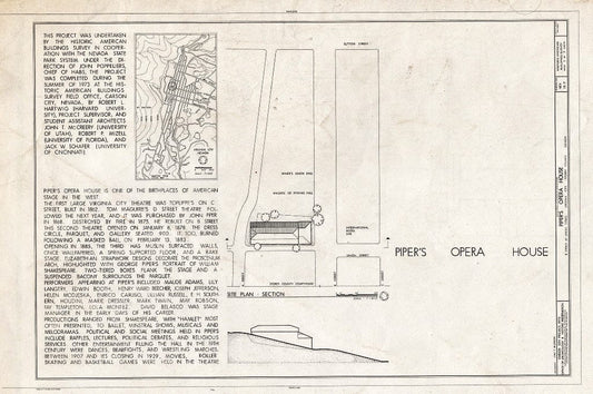 Blueprint HABS NEV,15-VIRG,17- (Sheet 1 of 7) - Piper's Opera House, B & Union Streets, Virginia City, Storey County, NV