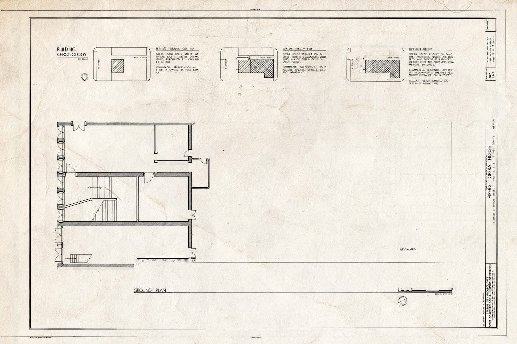 Blueprint HABS NEV,15-VIRG,17- (Sheet 2 of 7) - Piper's Opera House, B & Union Streets, Virginia City, Storey County, NV