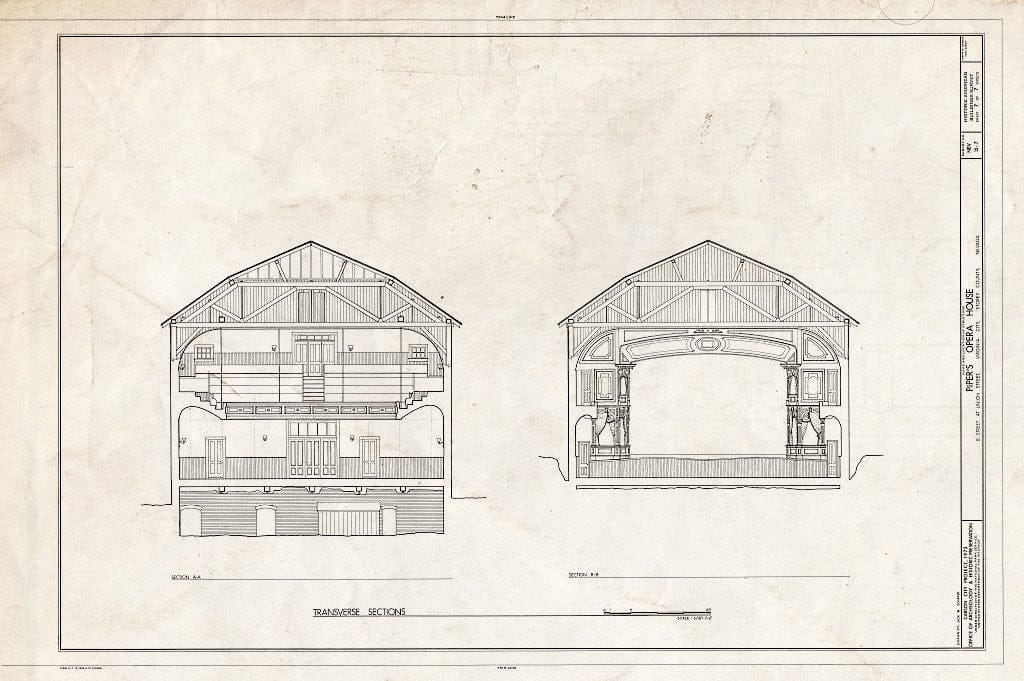 Blueprint HABS NEV,15-VIRG,17- (Sheet 7 of 7) - Piper's Opera House, B & Union Streets, Virginia City, Storey County, NV