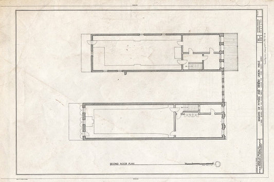 Blueprint 3. Second Floor Plan - Knights of Pythias Hall, West Side B Street, Between Union & Sutton Streets, Virginia City, Storey County, NV