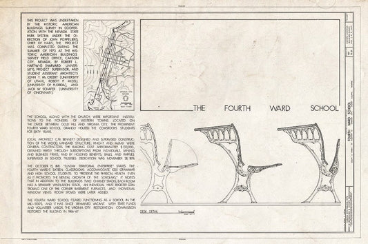 Blueprint HABS NEV,15-VIRG,8- (Sheet 1 of 9) - Fourth Ward School, South C Street at Highway 17, Virginia City, Storey County, NV