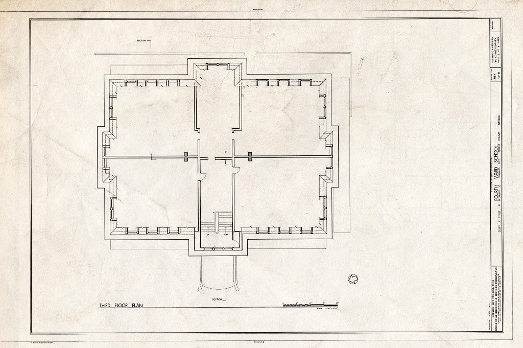 Blueprint HABS NEV,15-VIRG,8- (Sheet 5 of 9) - Fourth Ward School, South C Street at Highway 17, Virginia City, Storey County, NV