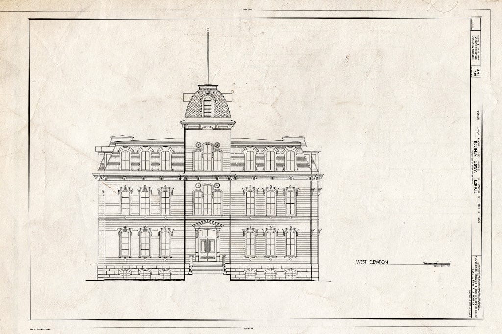 Blueprint HABS NEV,15-VIRG,8- (Sheet 6 of 9) - Fourth Ward School, South C Street at Highway 17, Virginia City, Storey County, NV