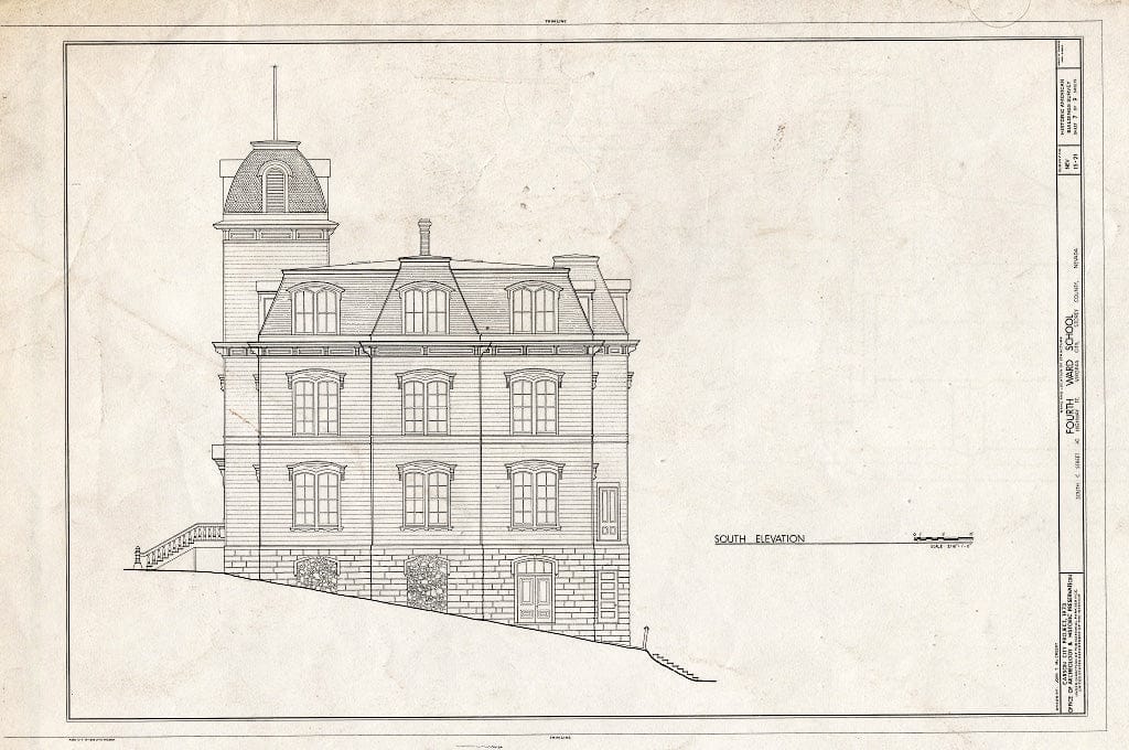 Blueprint HABS NEV,15-VIRG,8- (Sheet 7 of 9) - Fourth Ward School, South C Street at Highway 17, Virginia City, Storey County, NV