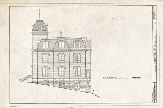 Blueprint HABS NEV,15-VIRG,8- (Sheet 7 of 9) - Fourth Ward School, South C Street at Highway 17, Virginia City, Storey County, NV