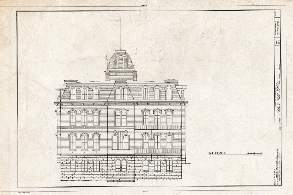 Blueprint HABS NEV,15-VIRG,8- (Sheet 8 of 9) - Fourth Ward School, South C Street at Highway 17, Virginia City, Storey County, NV
