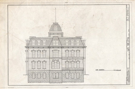 Blueprint HABS NEV,15-VIRG,8- (Sheet 8 of 9) - Fourth Ward School, South C Street at Highway 17, Virginia City, Storey County, NV