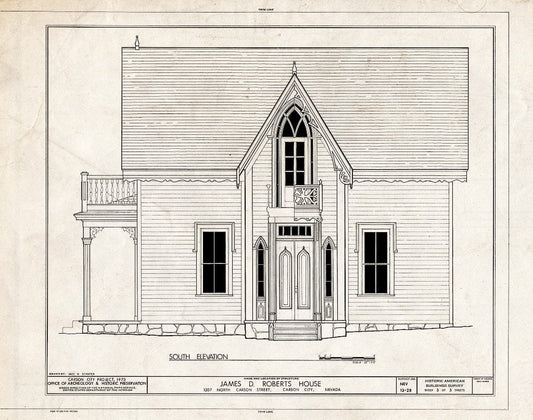 Blueprint HABS NEV,13-CARCI,22- (Sheet 3 of 5) - James D. Roberts House, 1207 North Carson Street, Carson City, Carson City, NV