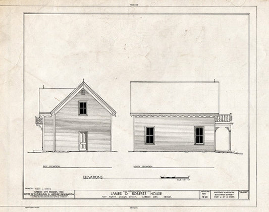 Blueprint HABS NEV,13-CARCI,22- (Sheet 4 of 5) - James D. Roberts House, 1207 North Carson Street, Carson City, Carson City, NV